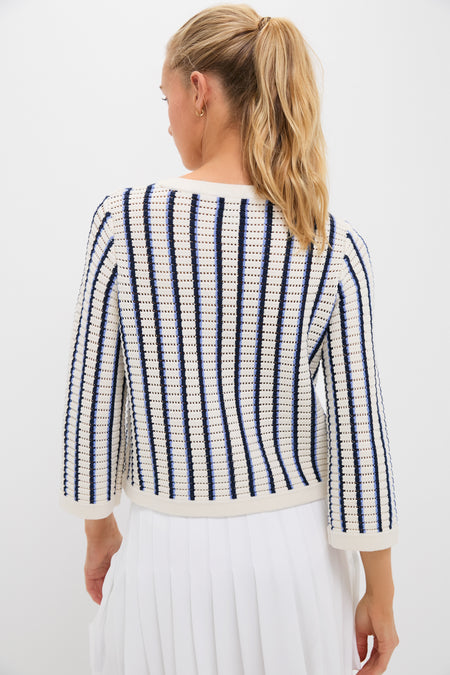 Blue and White Stripe Madeline Sweater