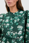 Emerald Magnolia Floral Jacquard Samantha Dress
