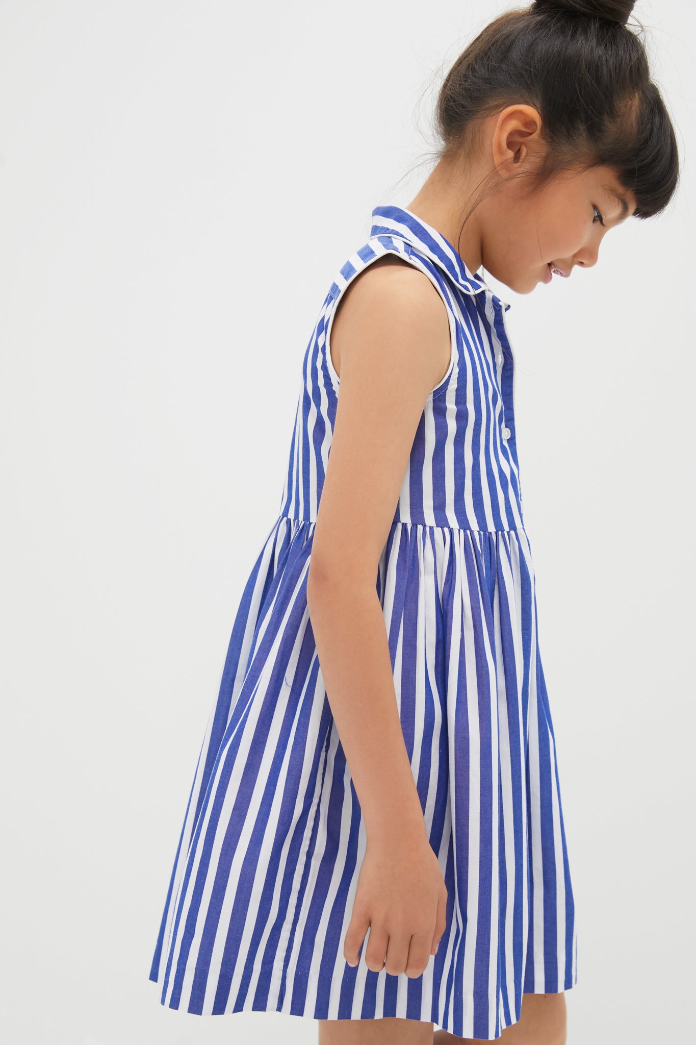 Sleeveless Cotton Striped Shirt Dress
