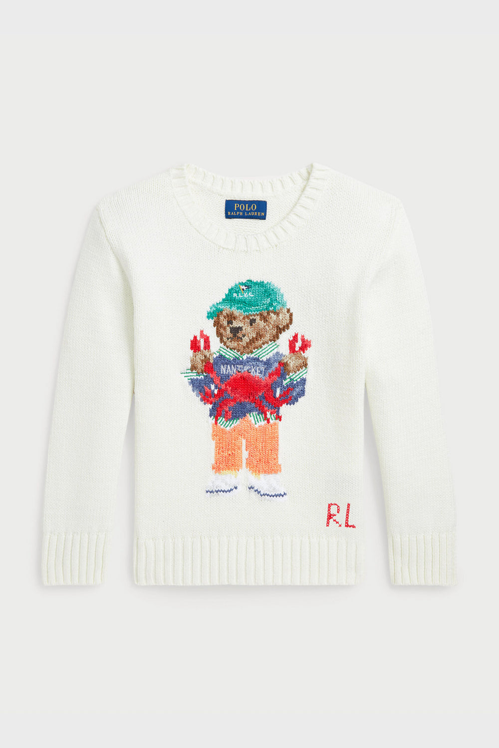 Little Boys Long-Sleeve Cotton Novelty Crab Bear Graphic Sweater