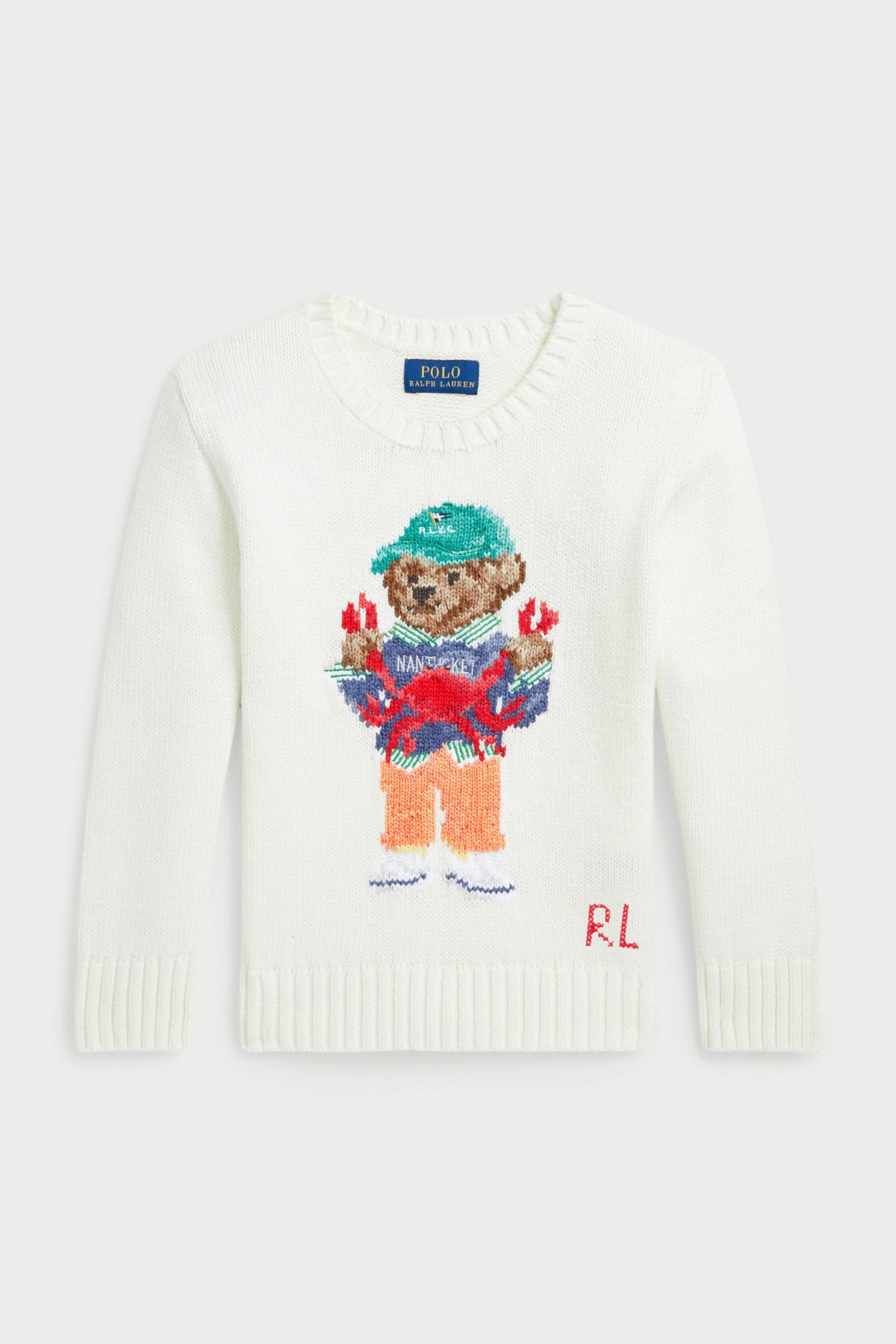 Little Boys Long-Sleeve Cotton Novelty Crab Bear Graphic Sweater