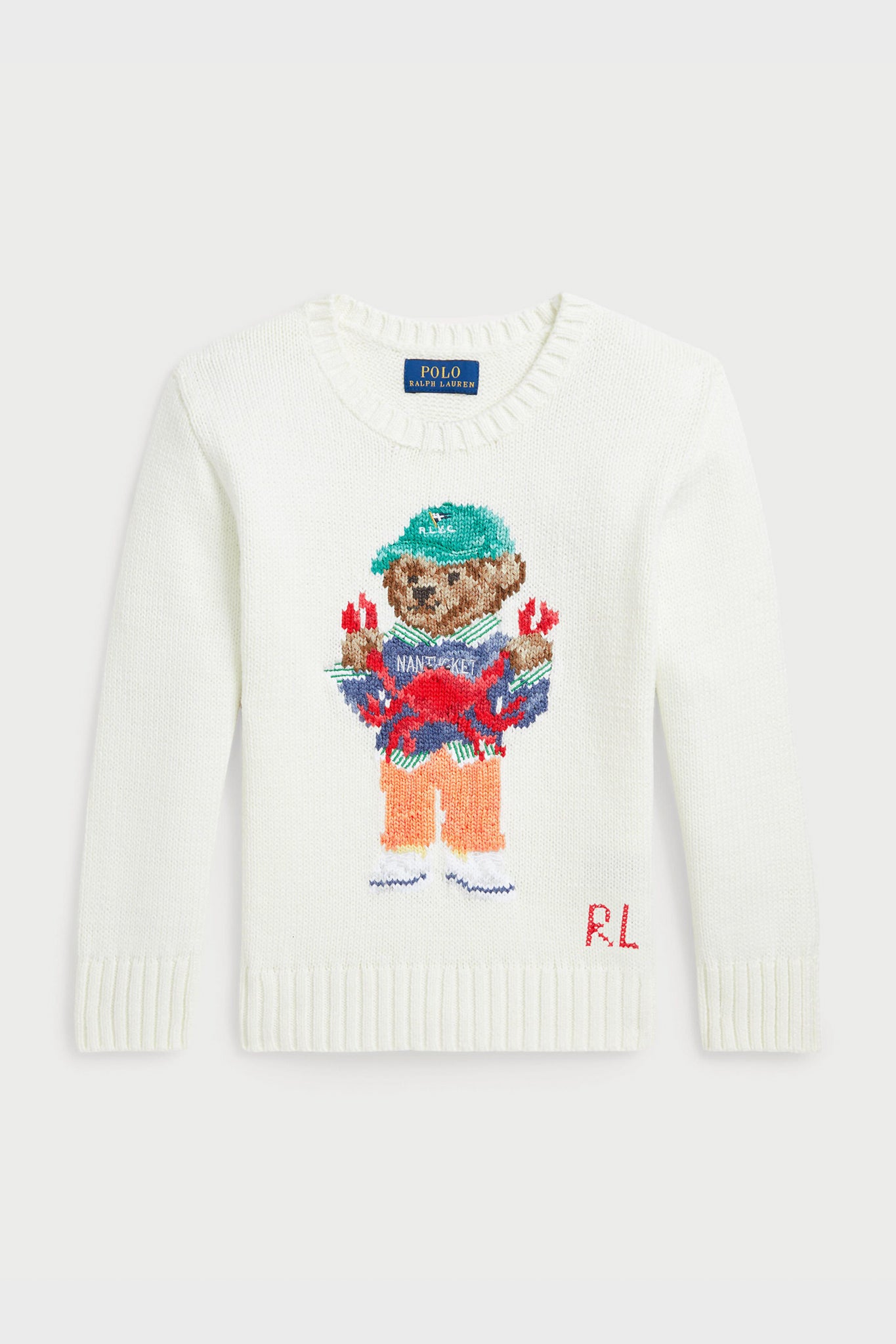 Little Boys Long-Sleeve Cotton Novelty Crab Bear Graphic Sweater