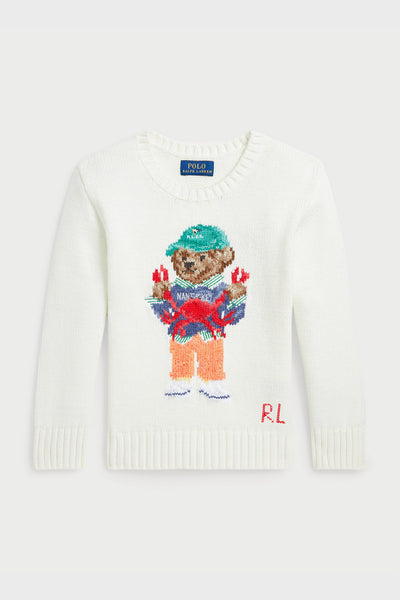 Little Boys Long-Sleeve Cotton Novelty Crab Bear Graphic Sweater