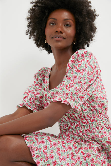 Red Dahlia Floral Dorothy Mini Dress