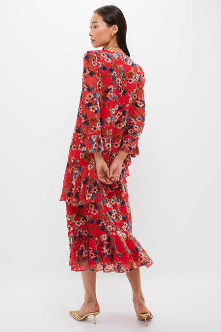 Sakura Blossom Burnout Velvet Sasha Dress