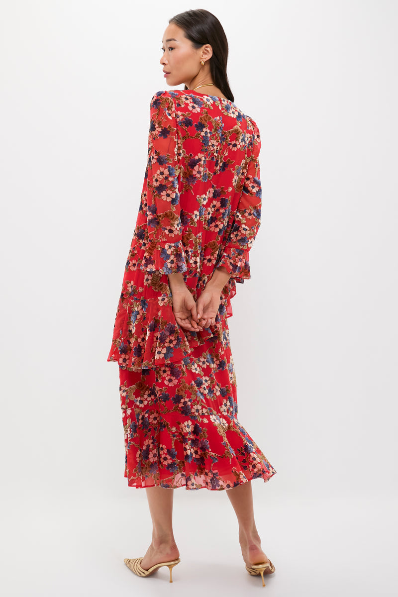 Sakura Blossom Burnout Velvet Sasha Dress