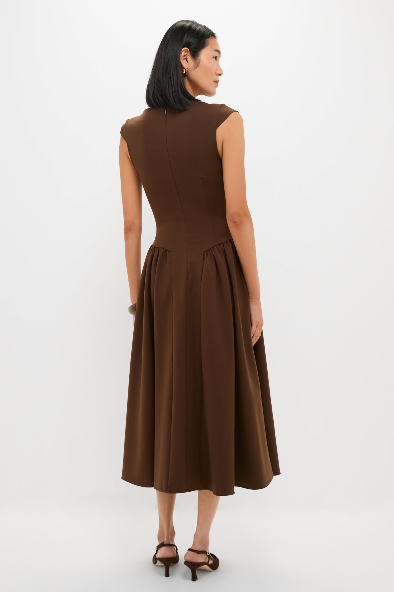 Chocolate Lysandra A Line Midi Dress | ELLIATT