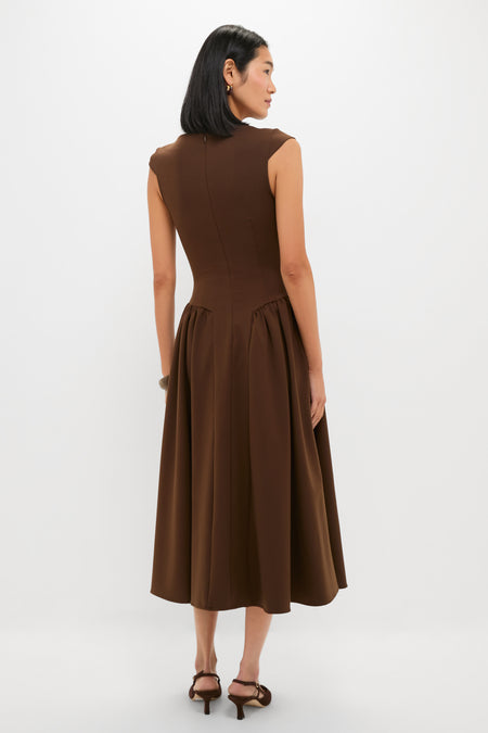 Chocolate Lysandra A Line Midi Dress