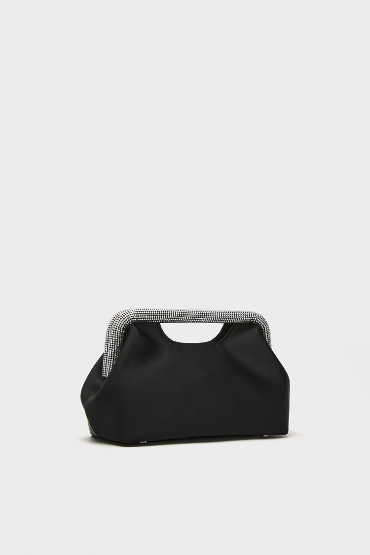 Black Eleanor Crystal Handle Bag