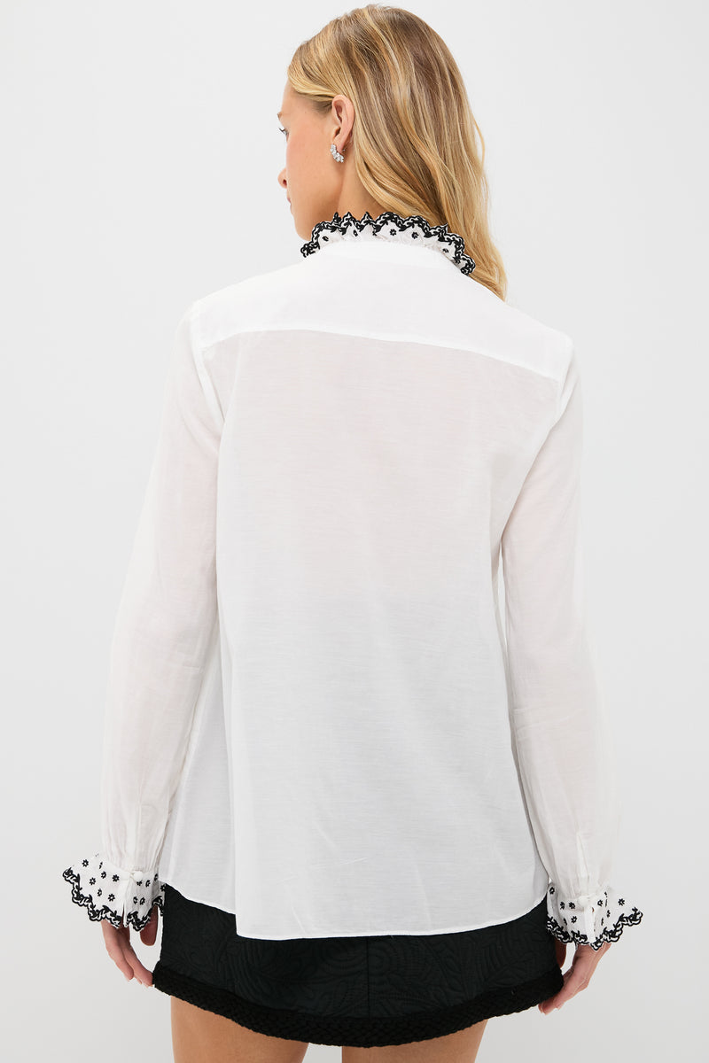 White Embroidered Isla Shirt