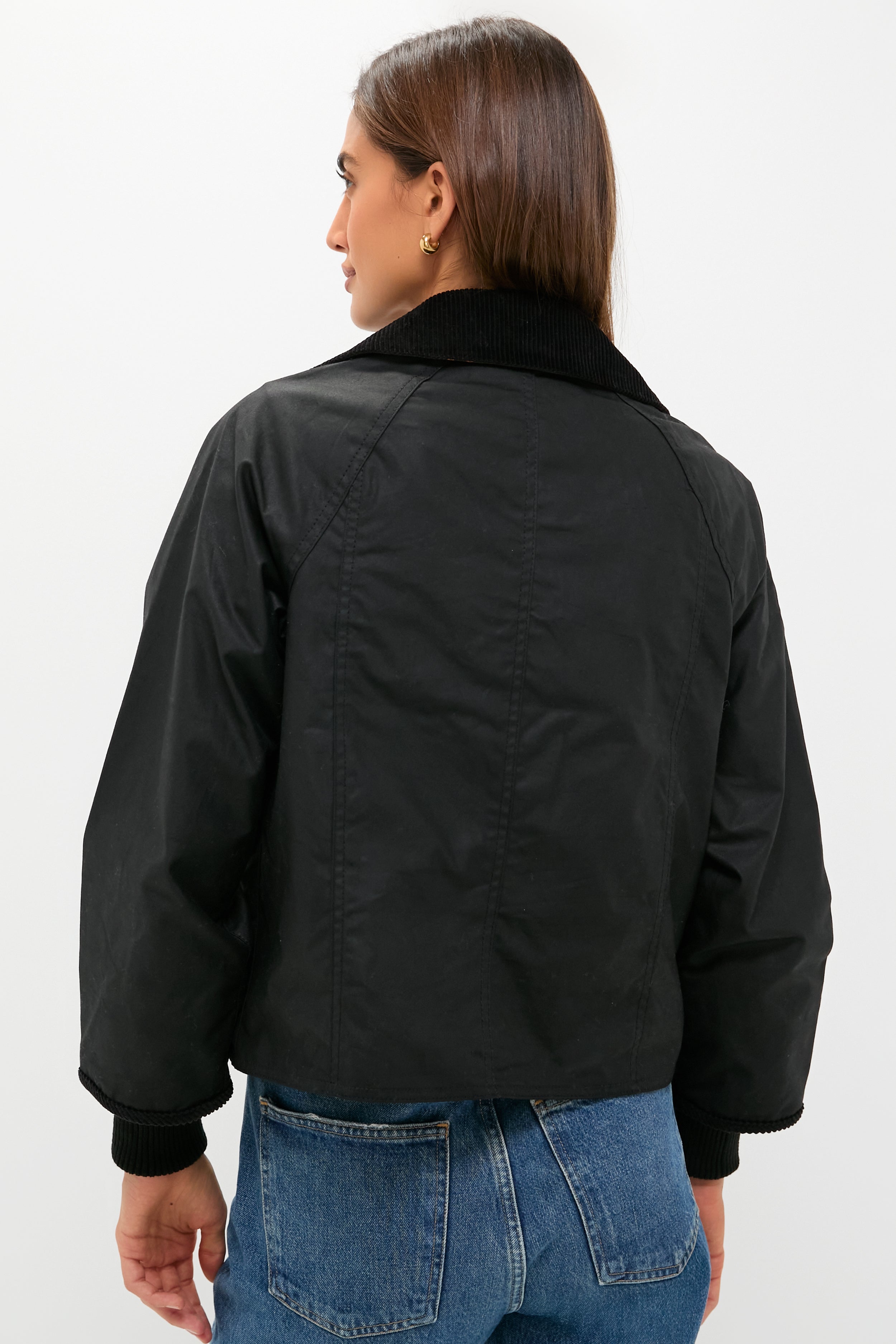 Black Cropped Beadnell Wax Jacket | Barbour