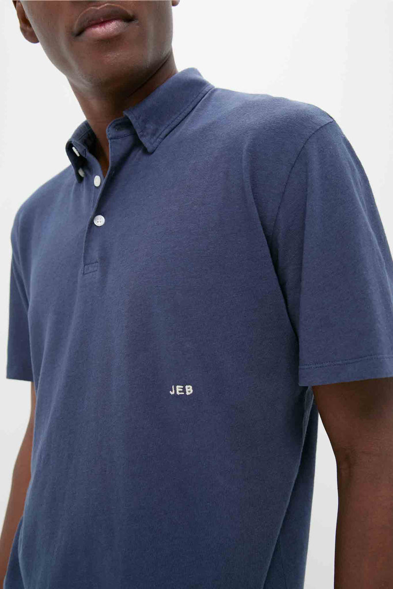 Nautical Blue Drift Linen Polo