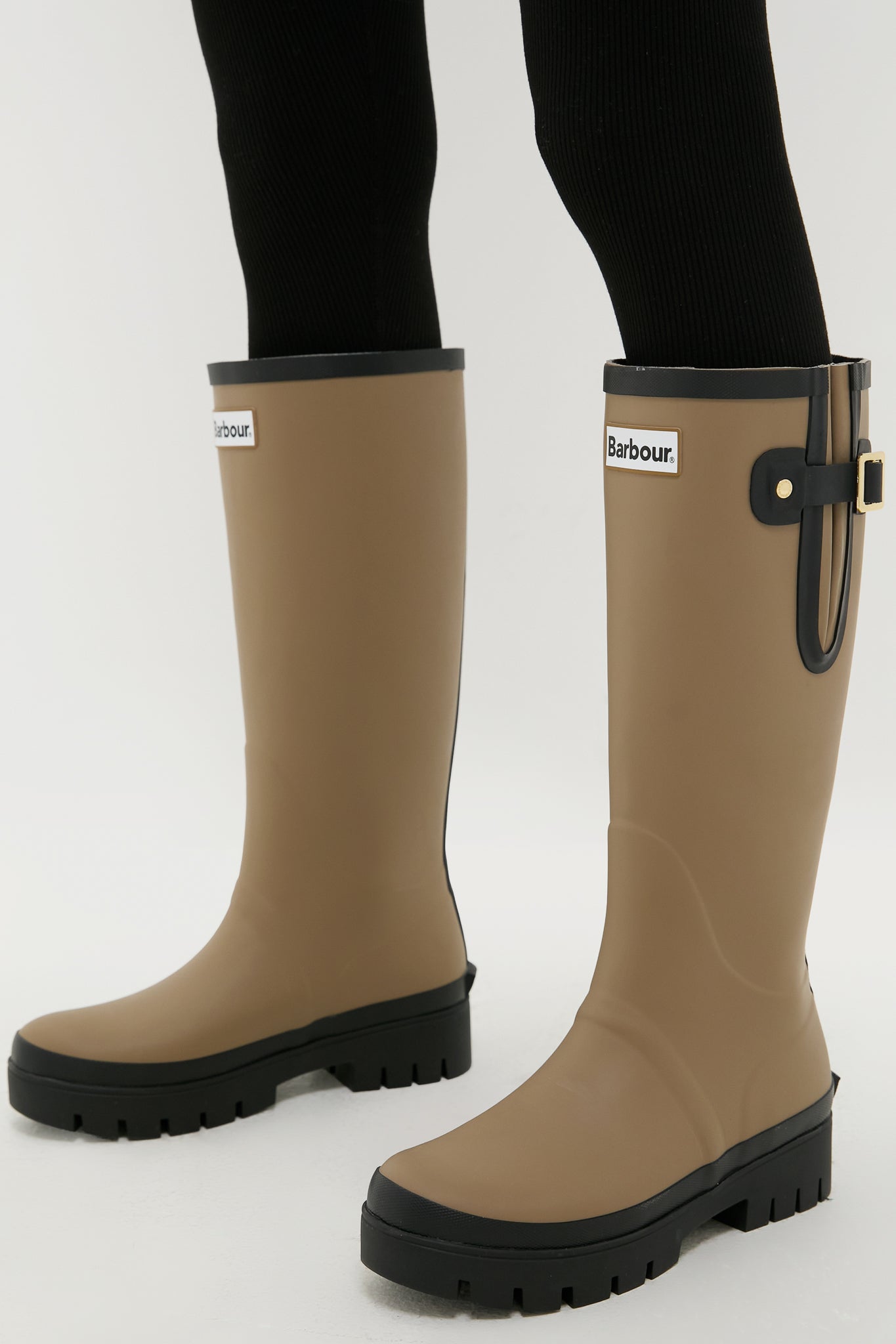 Military Brown Leighton Tall Welly Boots | Barbour
