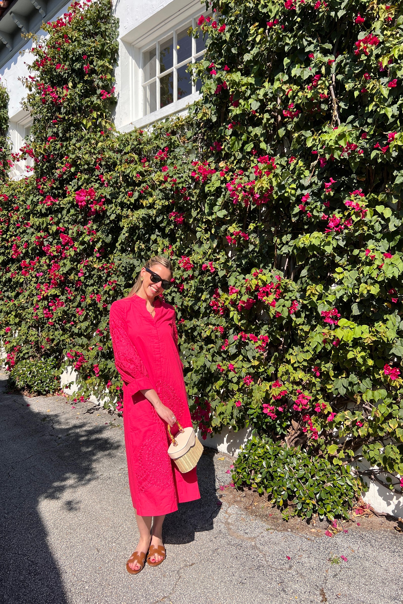 Guava Embroidered Wisteria Caftan