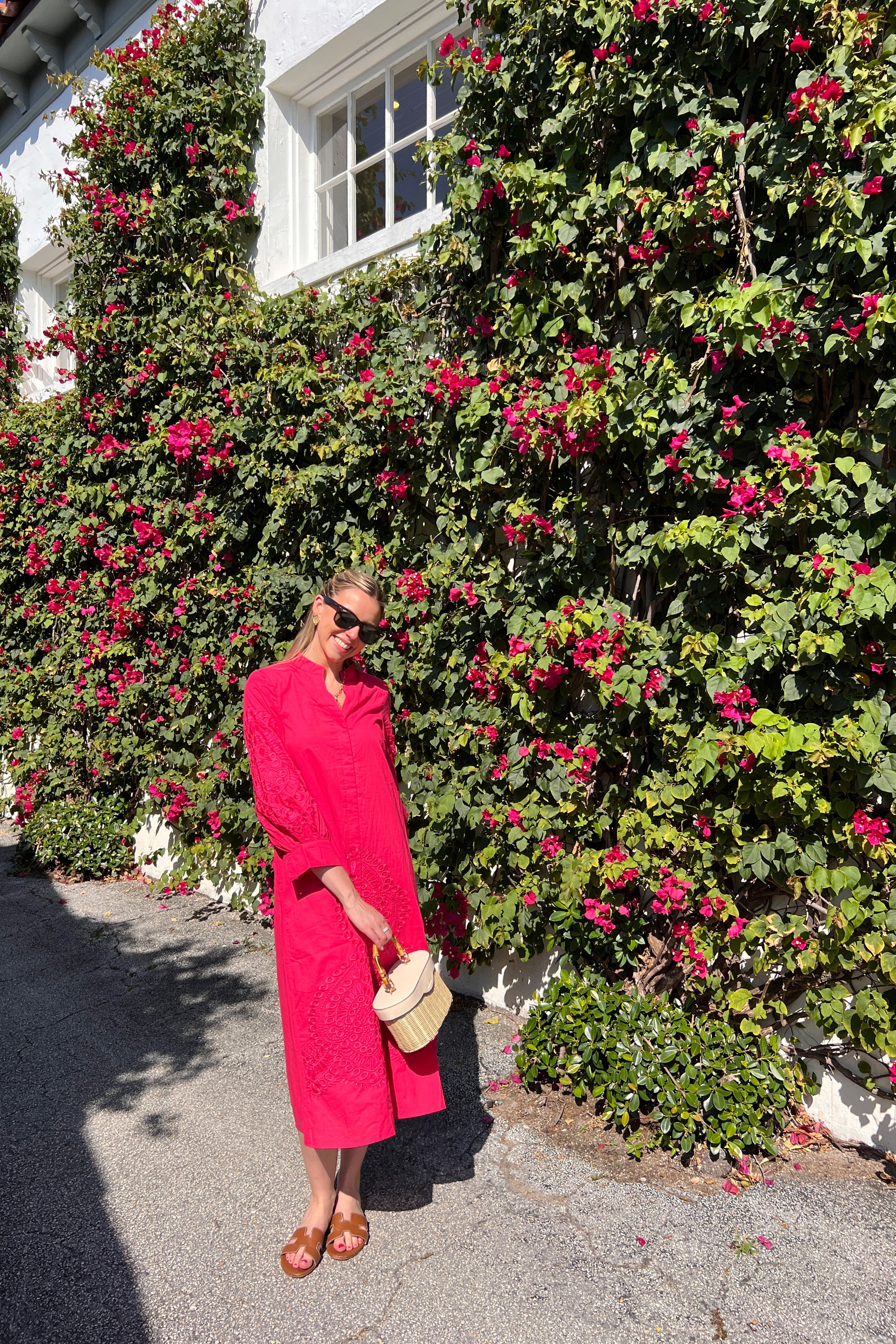 Guava Embroidered Wisteria Caftan