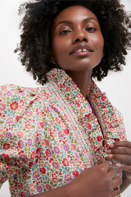 D'Anjo Liberty Print Zuri Short Sleeve Top