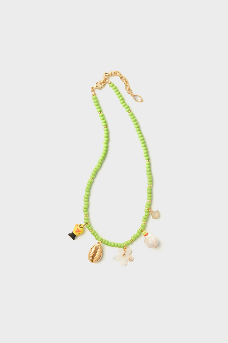 Green Romy Charm Necklace