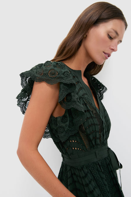 Cypress Olga Flutter Sleeve Midi Dress