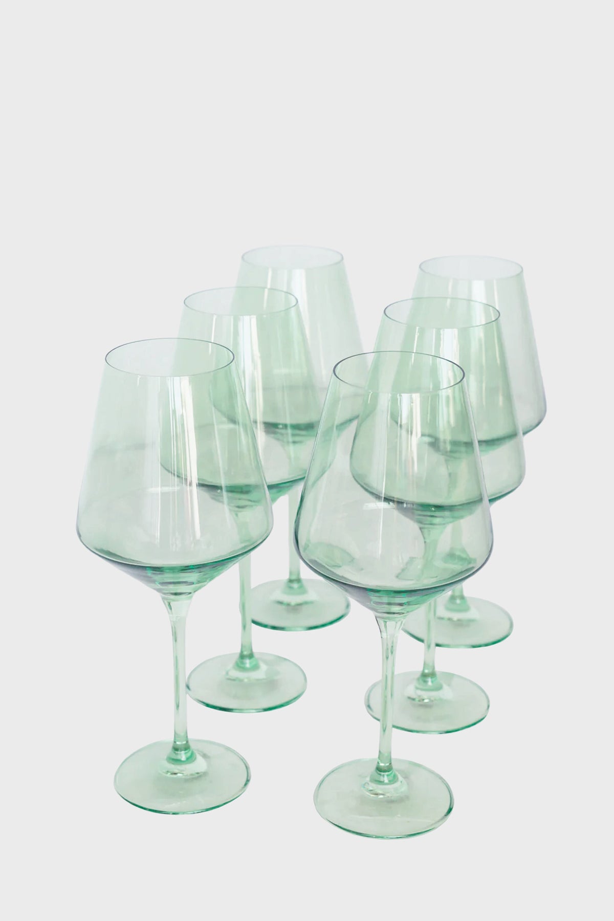 Mint Stemmed Glasses Set of 6