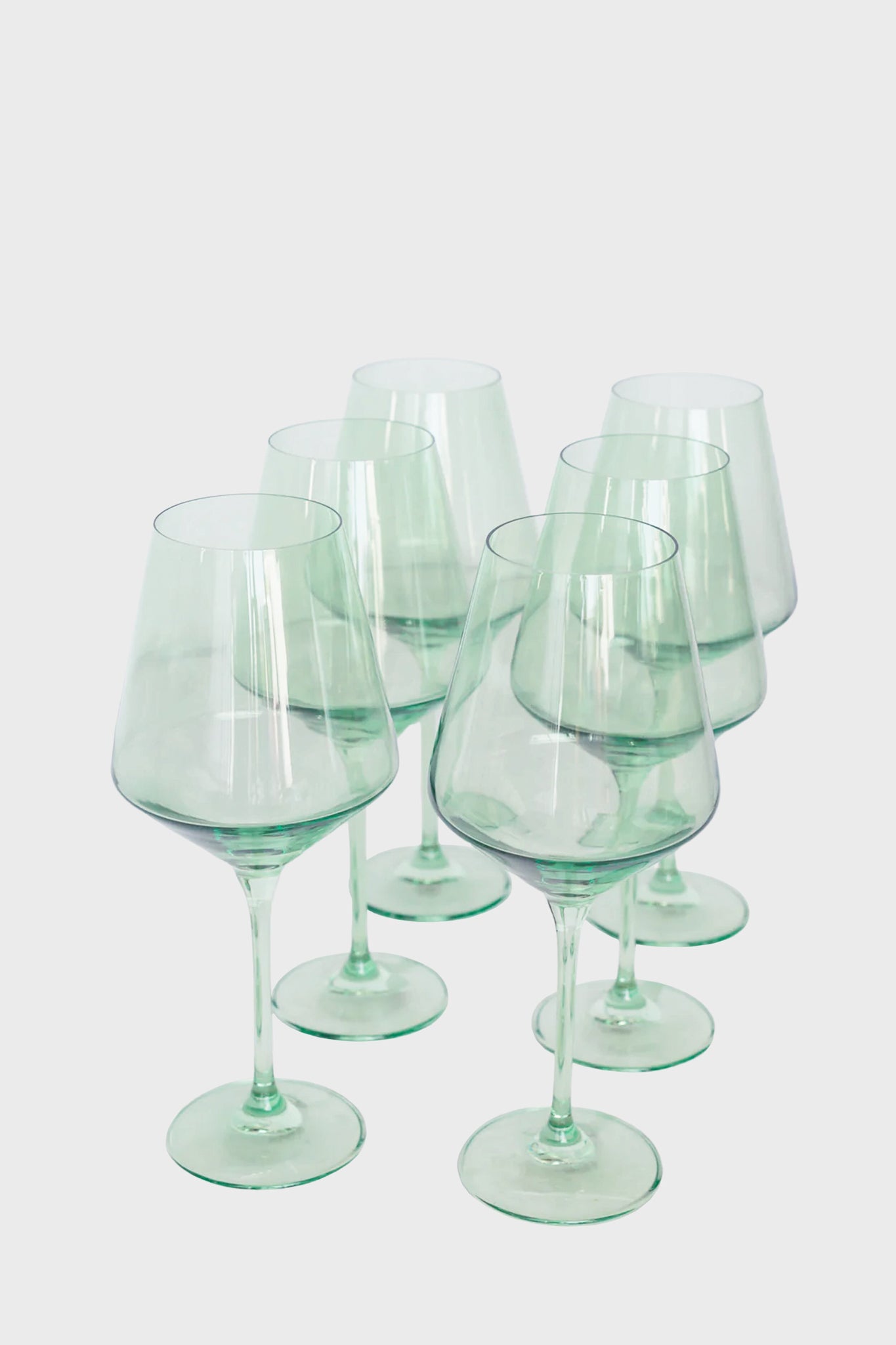 Mint Stemmed Glasses Set of 6