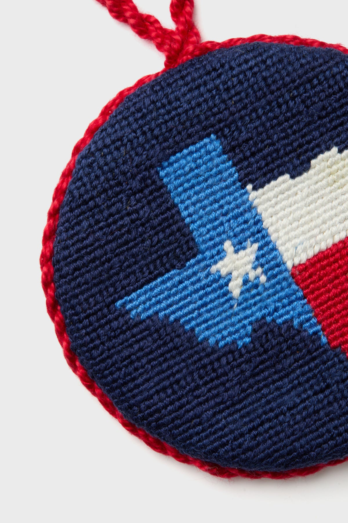 Texas Flag Map Needlepoint Ornament