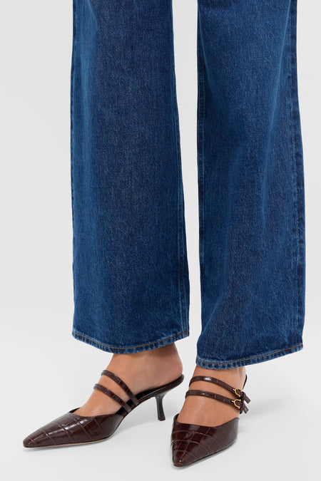 Chocolate Croc Corrie Heels