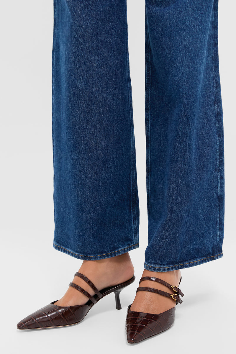 Chocolate Croc Corrie Heels