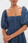 Blue Indigo Eyelet Santiago 4 Maxi Dress