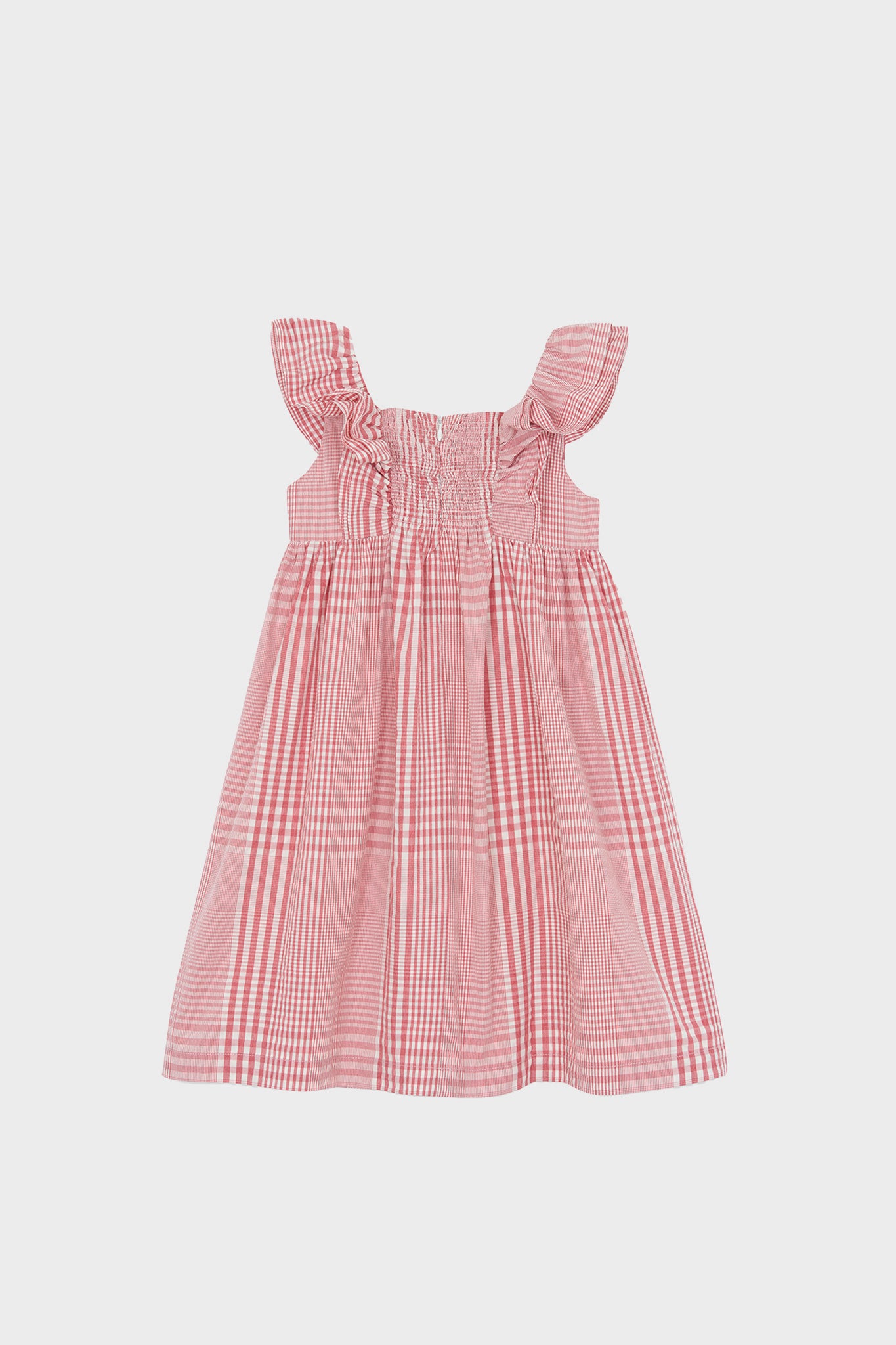 Red Smocked Sleeveless Dress