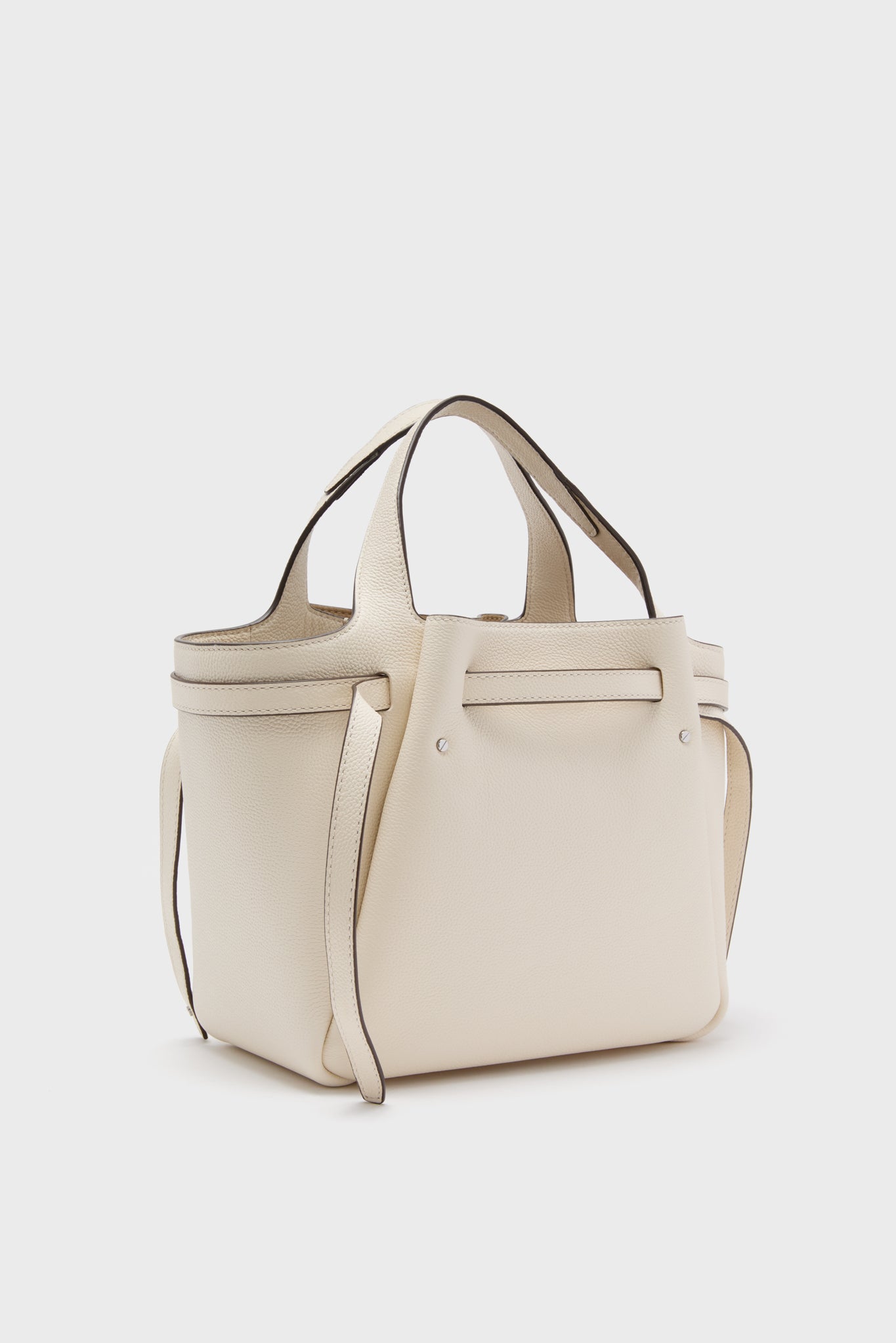 Light Cream Romy Pebbled Satchel