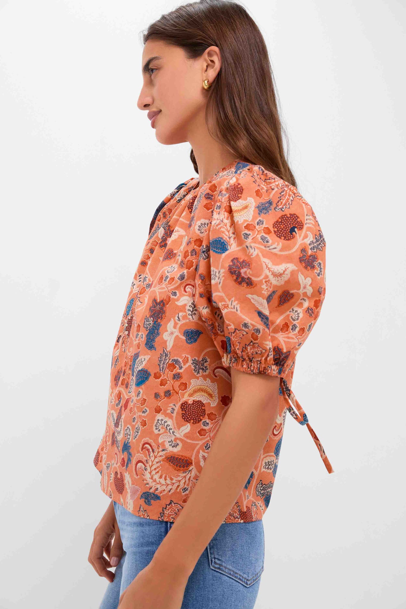 Coral Peony Coralie Short Sleeve Blouse