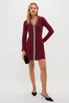 Oxblood Embellished Knit Simms Mini Dress
