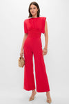 Red Lienzo Abierto Jumpsuit