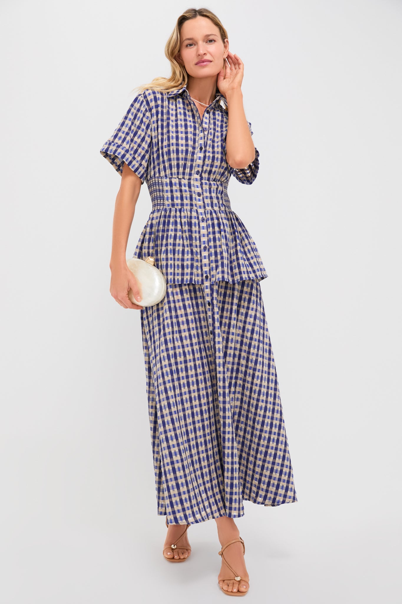 Navy Check Boogie Woogie Bugle Boy Dress