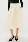Cream Fayetta Embossed Bubble Skirt