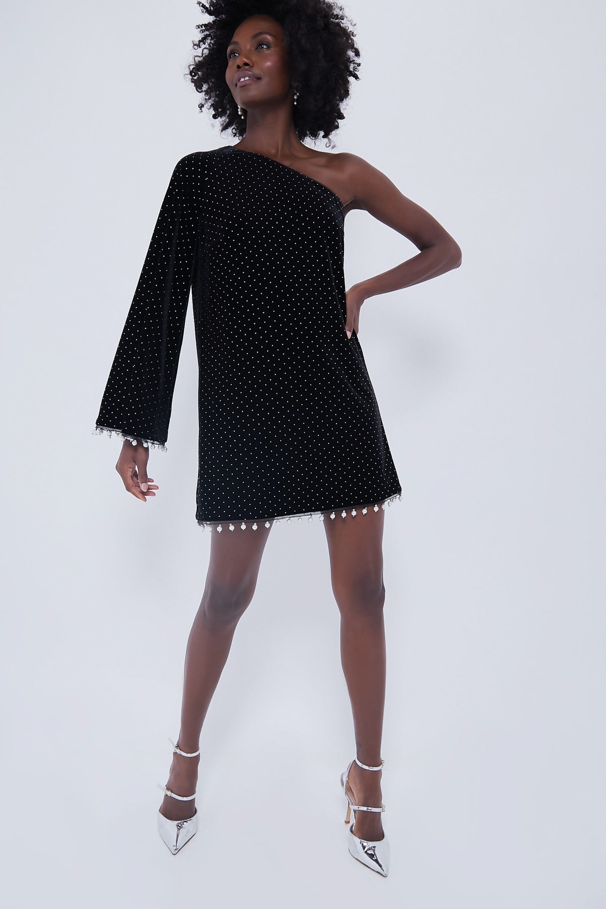 Black Crystal Velvet Vida Dress
