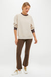 Heather Sandstone and Brown 100% Cotton Kolar Crewneck Sweatshirt