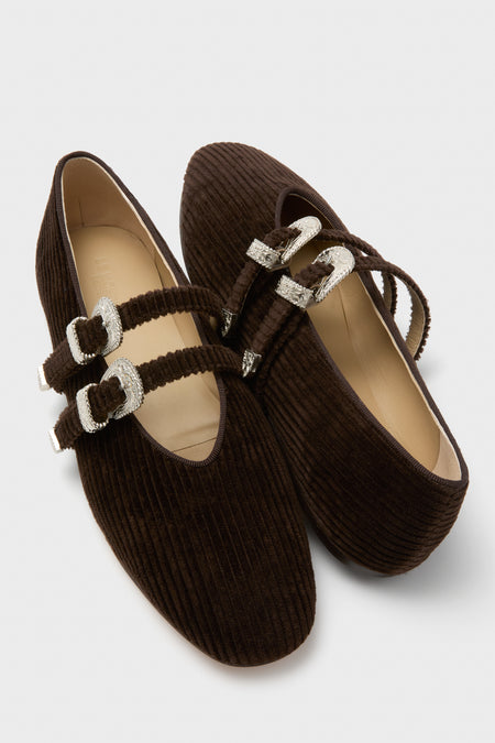 Chocolate Corduroy Claudia Slippers