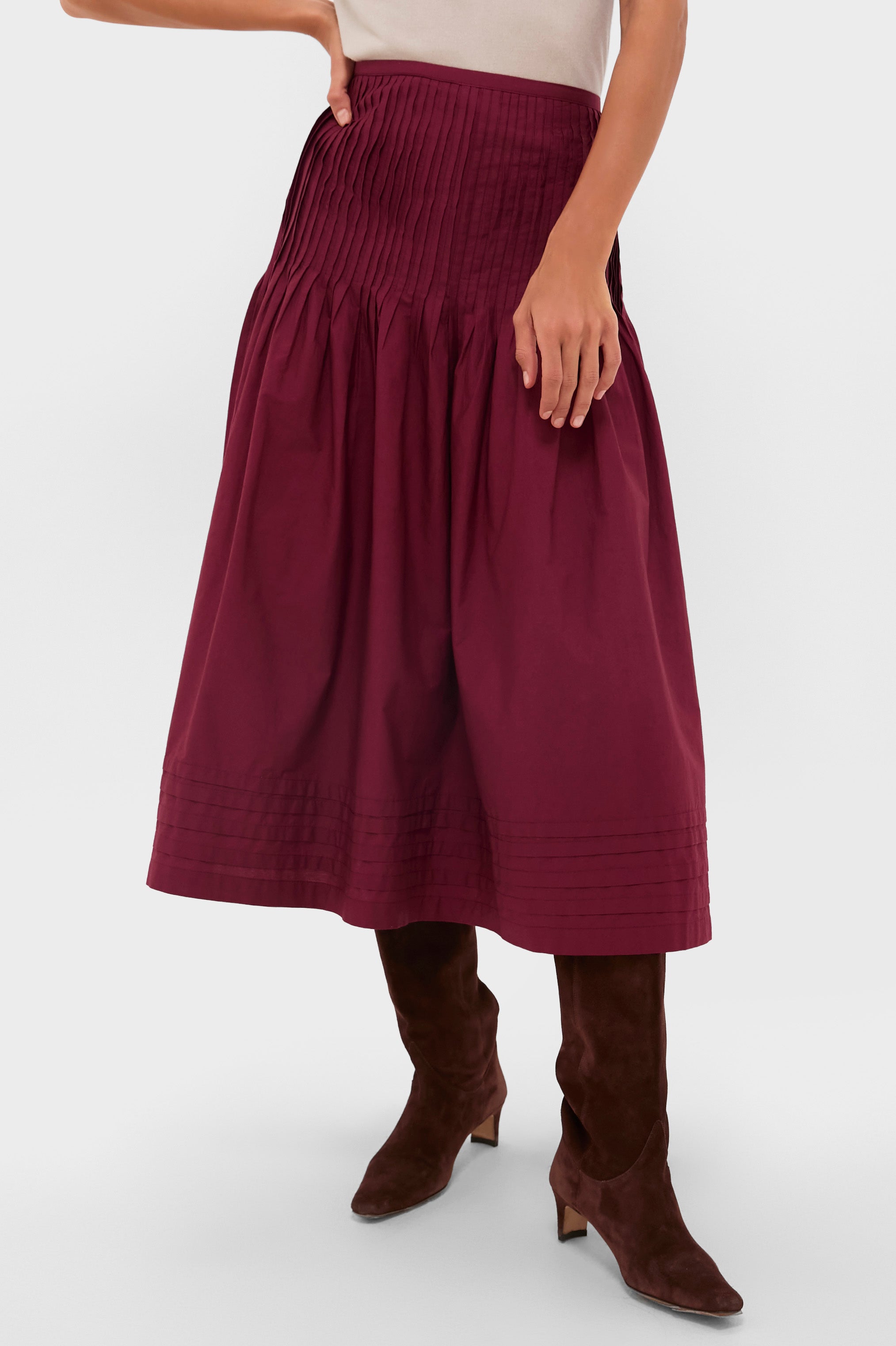Bordeaux Rosa Midi Skirt | Ciao Lucia