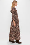 Brown Floral Jocelyn Maxi Dress