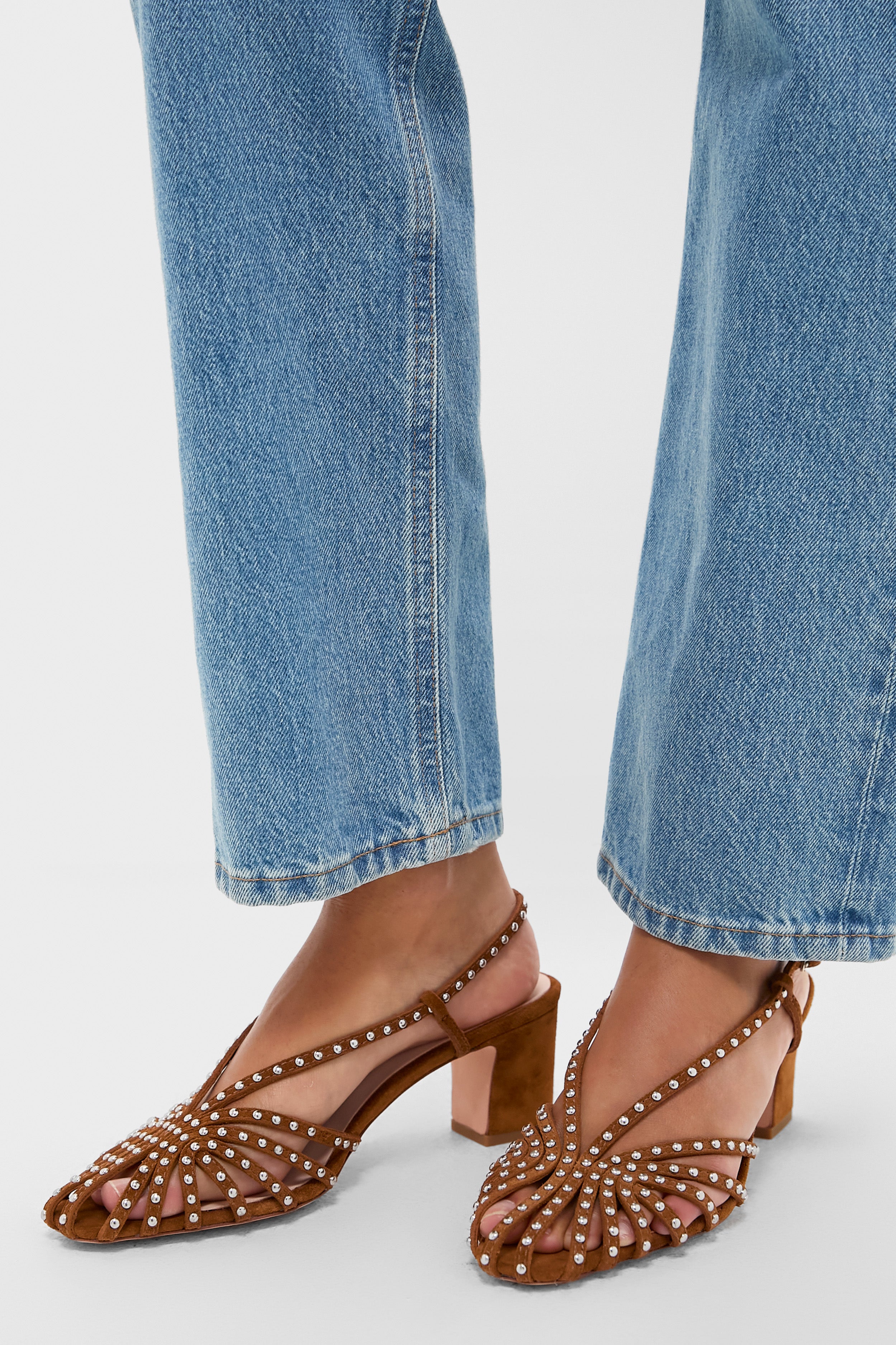 Cacao Suede Studded Priscilla Heels | Loeffler Randall