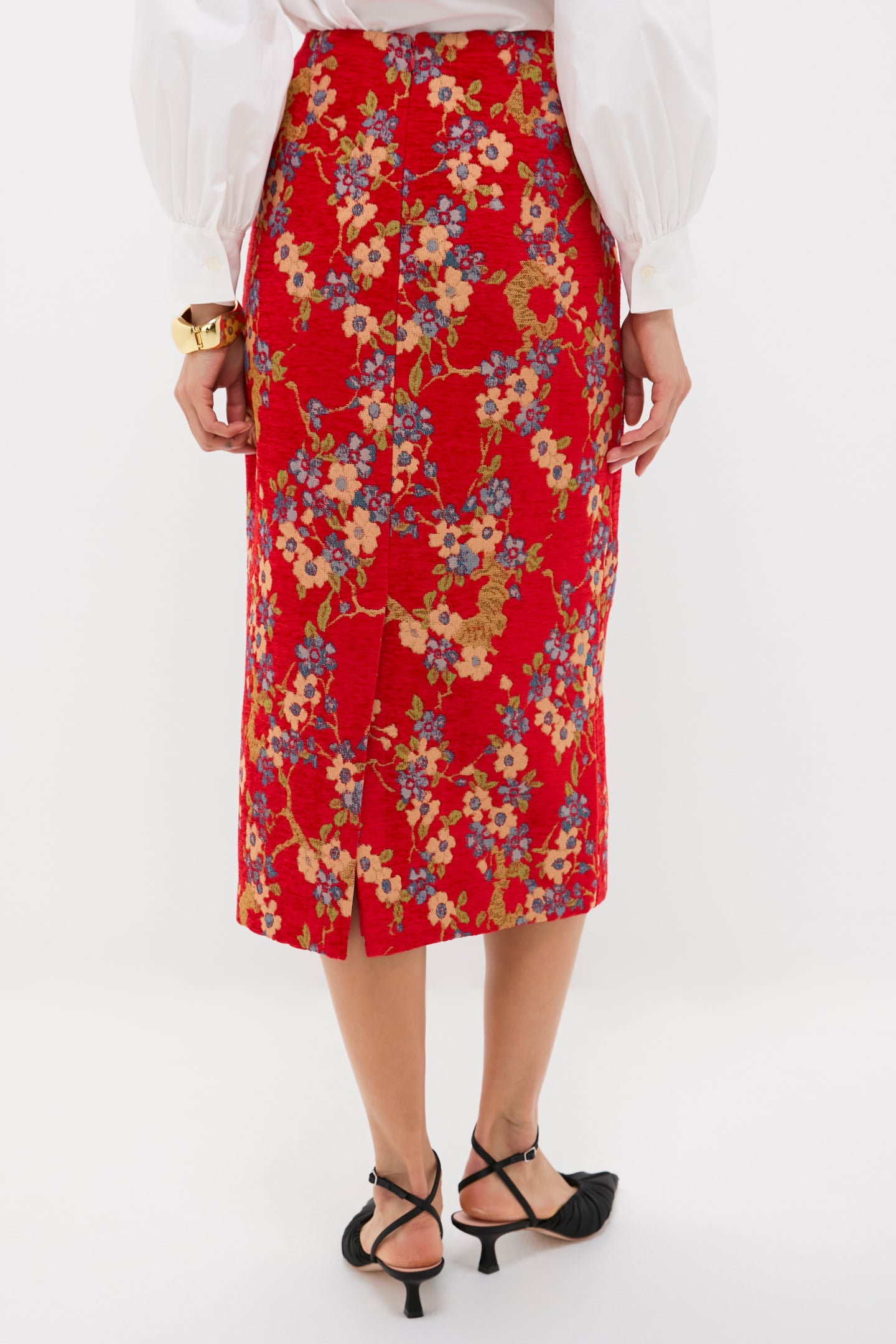 Sakura Blossom Chenille Jacquard Ellington Skirt