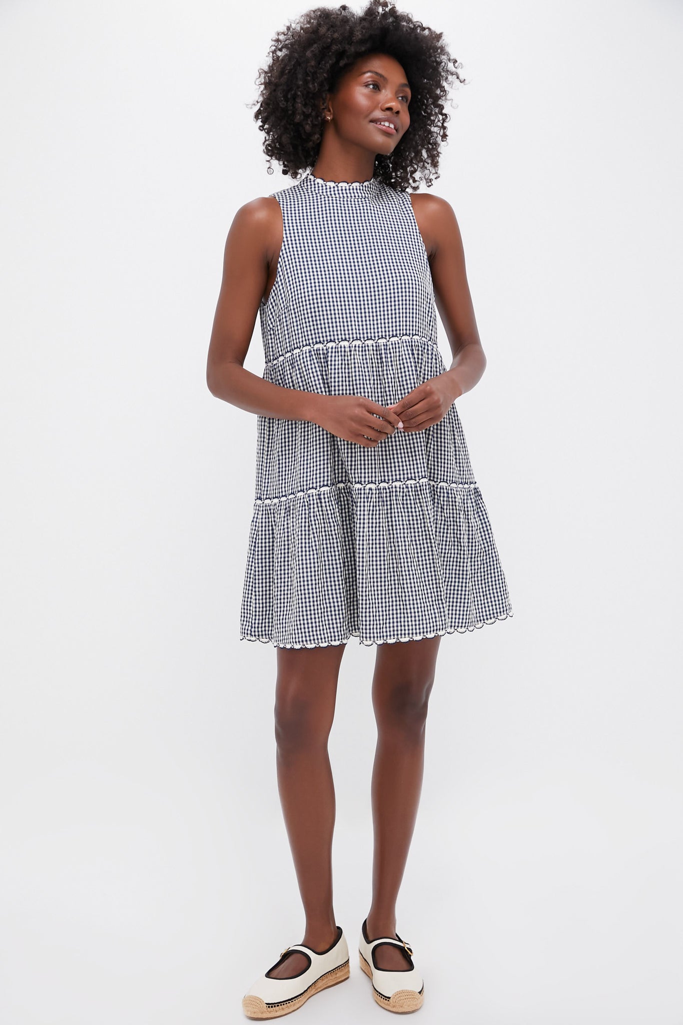 Navy Gingham Morgan Dress