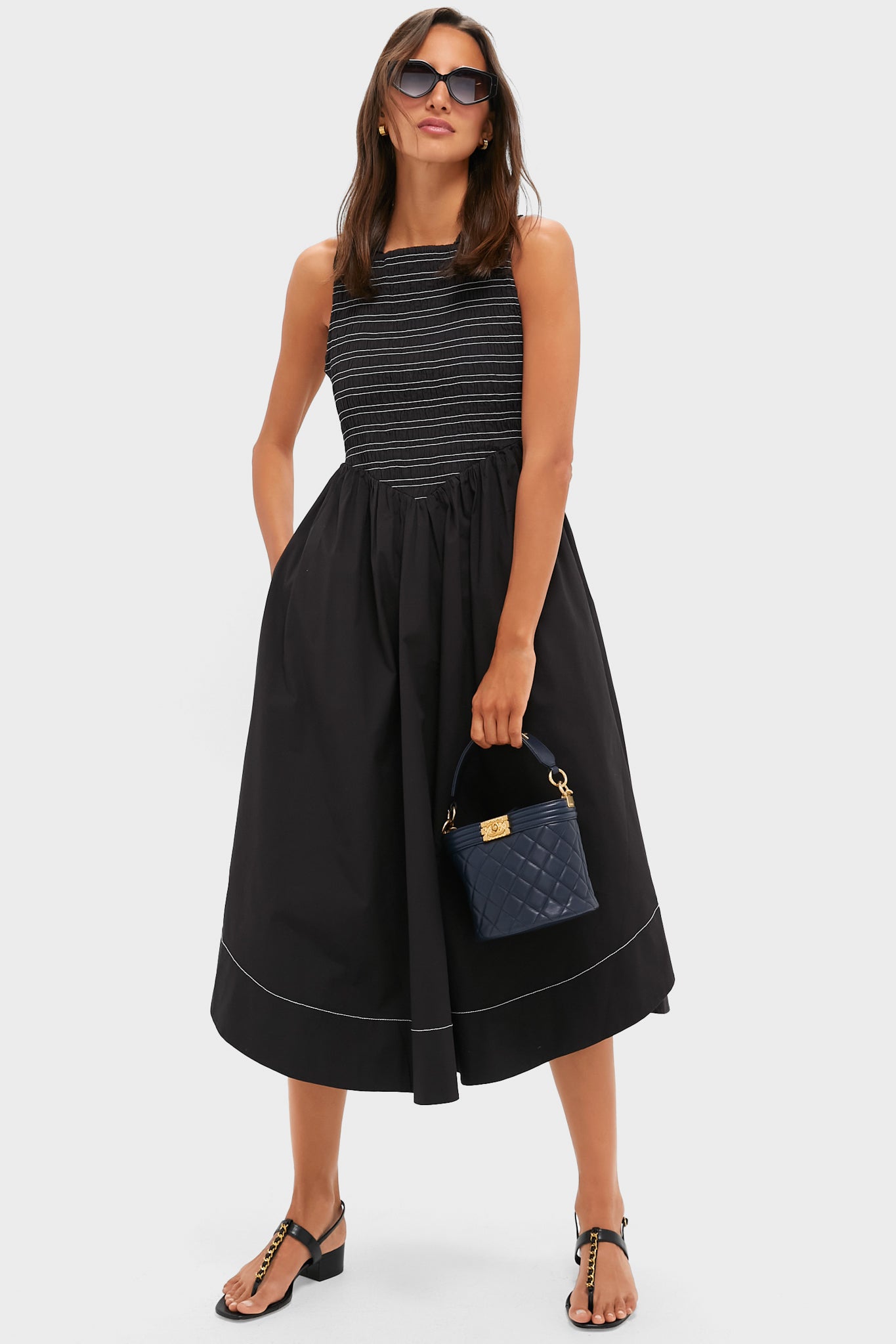CHANEL Navy Boy Bucket Bag
