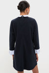 Navy Knit Long Sleeve Burbank Mini Dress
