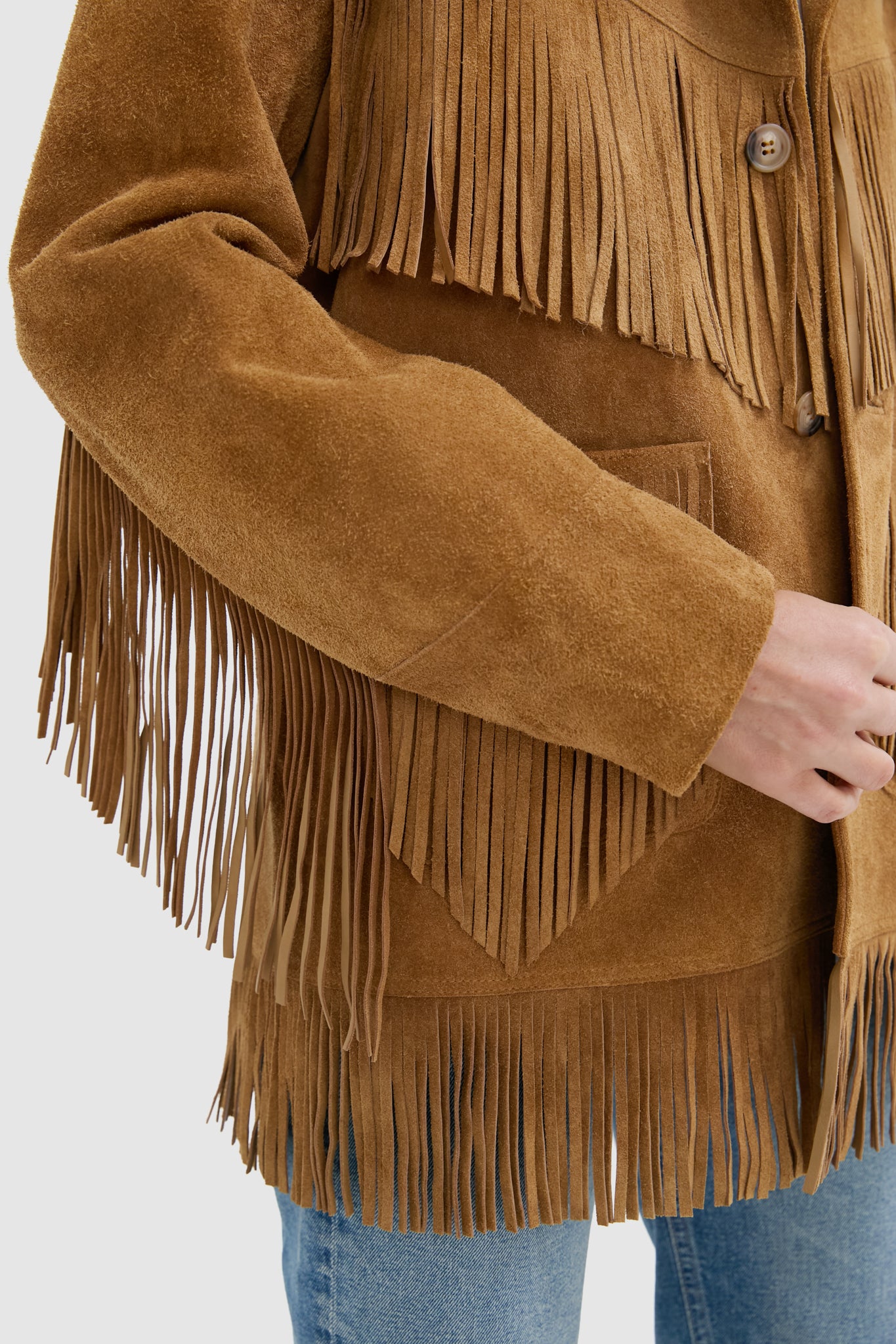 Maple Nappa Cow Roughout Leather Skin Coat