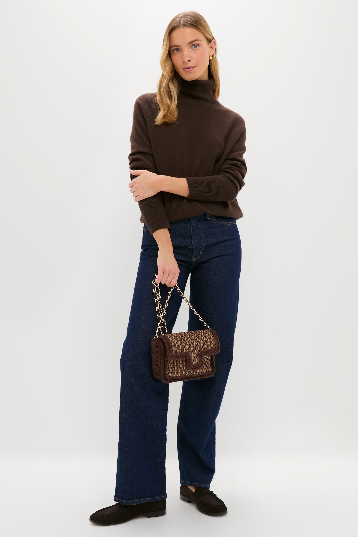Brown Woven Crossbody