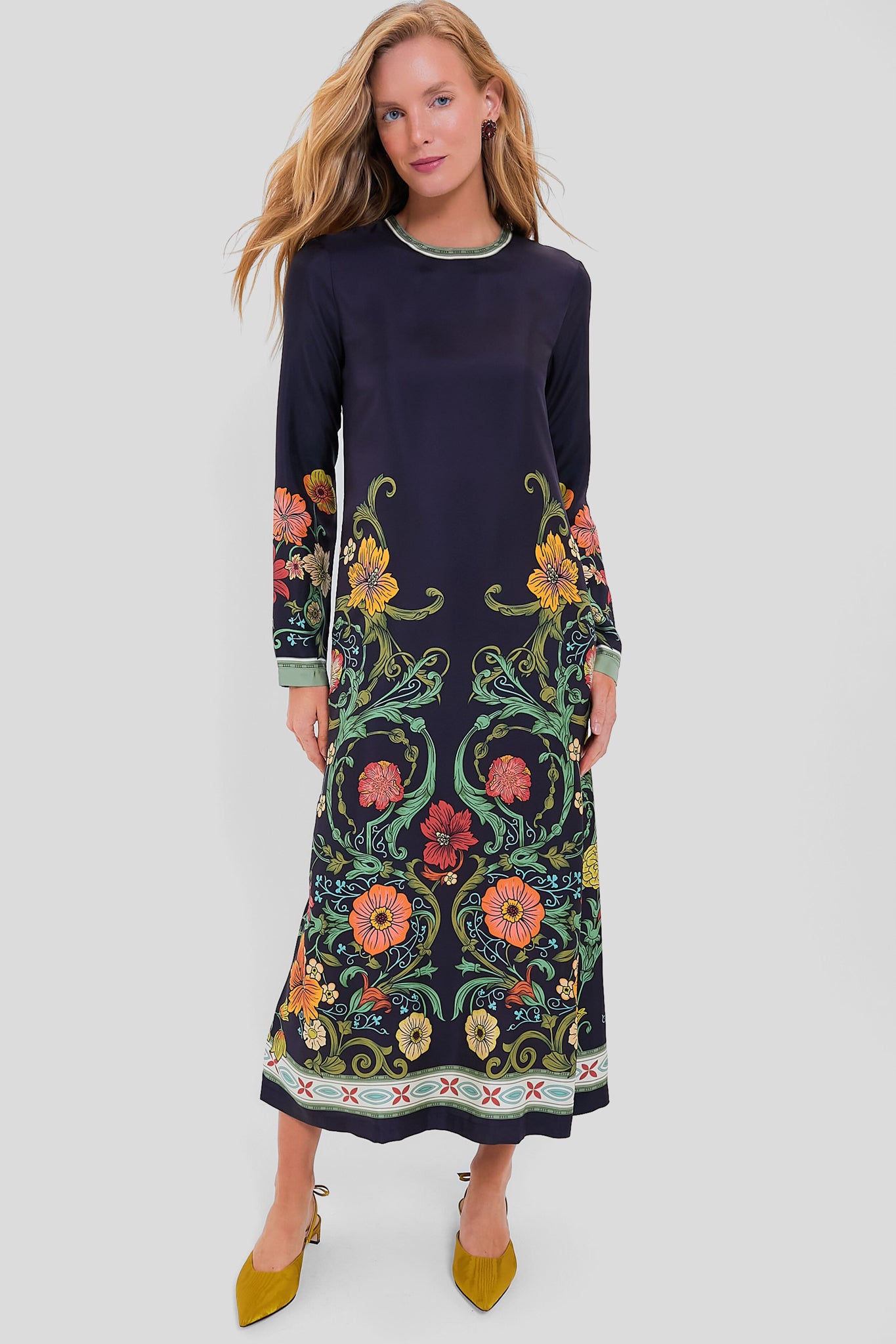 Long sleeve swing dress hotsell