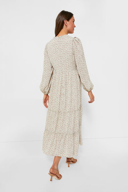 Cream Floral Jesse Midi Dress