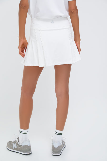 White Ric Rac 14 Inch Performance Jersey Lydia Tennis Skirt